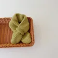 Olive green ribbed knit scarf for babies, soft winter warm neck gaiter for infants - Solid Color-Green