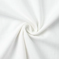 Macro view of white pure cotton fabric showing plain weave texture and natural fiber grain - S / White