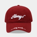 Burgundy cotton baseball cap with Always embroidery and curved brim for casual wear - Adjustable / Burgundy