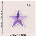 Purple embroidered star patch with white border, 4.3cm size for clothing accessories - Purple