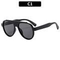 Occhiali da sole aviator C1 neri con montatura oversize e lenti grigio scuro - Montatura Nera Lenti Grigie