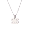 Silver minimalist necklace with 1996 number pendant and fine O-chain link design - Silver (96)