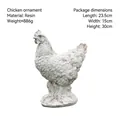 Scultura di gallo in resina stile europeo con finitura in pietra per giardino - Ornamento della statuetta del pollo