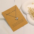 Silberne Libellenkette mit Zirkonia auf einer Make a Wish Geschenkkarte - Libellen-Stil (X-351)