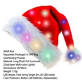 Luminous LED Christmas hat with 30 multi-color lights and long plush material - 35*45cm / Colored Full Glow Hat (Adult)