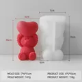 Silicone rose bear mold with heart for DIY candles, soap and chocolate making - Heart Bear Mold J-0902