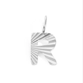 High-quality silver stainless steel letter R pendant with sunburst texture for DIY jewelry - Letter R / Steel Color