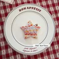 Multi-colored knitted star ornament for Christmas decor, size 8cm x 8cm, handmade style - Star-03