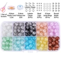 8mm crackle glass bead kit with 10 colors, tools and findings in a plastic organizer box - Crackle Beads + Accessory Bag / 10 Grids/200 Pcs + Material Kit