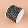 Dark green braided cotton cord with gold thread on a spool for DIY crafts - No.12 Cyan