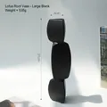 Vaso a onde moderno in ceramica nera di grandi dimensioni per decoro elegante - Radice di Loto Grande / Nero