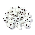 Cuentas de hongo blancas con puntos negros para joyería DIY y proyectos de artesanía - 16*12*2mm / Blanco