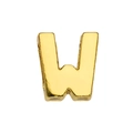 Polished golden 8mm letter W slide charm for DIY jewelry and personalized keychain - Letter-W / 8mm (Inner Diameter)