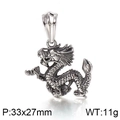 Pendentif dragon en acier inoxydable, style punk, taille 33x27mm et poids de 11g - Style de Dragon Oriental (KP57665-BD)