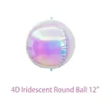 Spherical 12 inch 4D iridescent foil balloon with multi-colored metallic reflection - 12 Inch / Iridescent