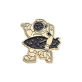 Emaille broche met cartoon astronaut en surfboard met gouden metalen afwerking - Astronaut met surfboard (QHXZ1441)