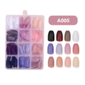 Set of 360 glossy solid color press-on nails in 12 colors with storage box A005 - 12 Color Mixed Array Style (A005)