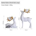 European marble-pattern resin elk statues set with golden antlers and crystal ball - Crystal Ball Couple Deer Set Large Marble Pattern
