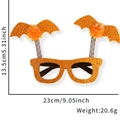 Halloween party glasses with orange sequins, bat wings and googly eyes, 23cm wide - Orange Bat Wings Spring Style