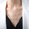 Collana artigianale con perline dorate e perle d'acqua dolce stile dopamine donna - Collana Oro / 50cm