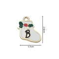 Christmas stocking alloy charm with letter B in red and green enamel, 2.0x1.7cm - 2347 Letter B Sock