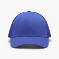 Classic bright royal blue trucker hat with breathable mesh back and curved visor - Blue