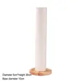 Porte-chouchous en velours blanc avec socle bois, 5x30cm pour présentoir à bijoux - Diamètre 5cm*Hauteur 30cm/Base 10cm / Cuir Blanc