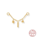 925 sterling silver gold plated chain necklace with elegant bead pendant accents - Geometric Ball Pendant Style 6 / Gold