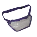 Transparent PVC waterproof waist bag with purple adjustable nylon strap and buckle - Purple