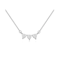 Collier en argent sterling S925 avec trois pendentifs triangulaires blancs sur une chaîne - Argent 925 / Platine Blanc Laiteux