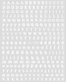Classic white serif alphabet nail art sticker JO-1784 featuring uppercase and lowercase letters - 1784-White