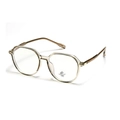Montatura occhiali poligonale TR90 champagne trasparente con lenti anti luce blu - Verde