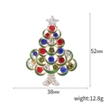 Golden Christmas tree brooch with green enamel and colorful rhinestones for women - Gold Edge Green Glaze Multicolor Stone Style (Christmas Tree 6)