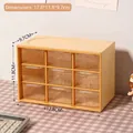 Creamy yellow 9-grid desktop organizer with translucent drawers, 17.8x11.8x9.7cm - Yellow Honey Bear (14#)