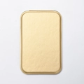 Portable golden rectangular vanity mirror with rounded corners and matte textured finish - Champagne Gold