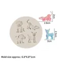 Moule en silicone blanc avec quatre formes de chiens et chats pour fondant DIY - 2# 15-1133 Gris