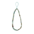 Short turquoise agate phone wrist strap with multicolor natural stone beads and teal cord - Amazonite Phone Chain