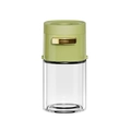 Tarro de cristal para especias con tapa verde y botón dorado, recipiente de cocina. - Verde