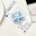 Detailed macro view of a blue starfish phone grip with realistic textured resin finish - Magnetic Stand / Blue
