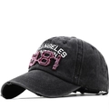 Vintage dark gray 1981 embroidered baseball cap with distressed details and 3D patches - Black