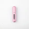 Portable 5ml pink matte aluminum refillable perfume spray bottle with transparent window - 5ml / Matte Pink