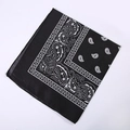 Polyester paisley bandana with classic black and white pattern for outdoor sports - 54*54CM / Black