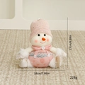 Gnomo muñeco de nieve rosa con gorro brillante y peto de lunares para Navidad decor - Muñeco de Nieve Sentado - Estilo Niño