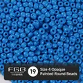 4mm royal blue opaque glass seed beads with a smooth painted finish for DIY jewelry - 19