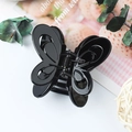 Elegant glossy black butterfly hair claw clip with a strong spring for hair styling - Glossy Black