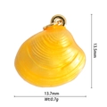 Detailed view of yellow 18K gold-plated shell pendant with dimensions 13.5x13.7mm and weight 0.7g - Small Yellow Shell