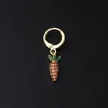 Creative gold carrot hoop earring with vibrant red and green zircon gemstone inlay - Carrot Style (HSPJ335-7#)