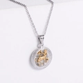 Collier avec pendentif zodiaque Sagittaire bicolore argent et or avec relief centaure - Sagittaire