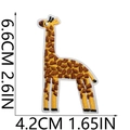 Detailed size measurement of giraffe embroidery patch showing 6.6cm height and 4.2cm width - No.19 Giraffe