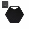 Black hexagonal silicone body scrubber with dense bristles and minimalist wall hook - with Hook / Black